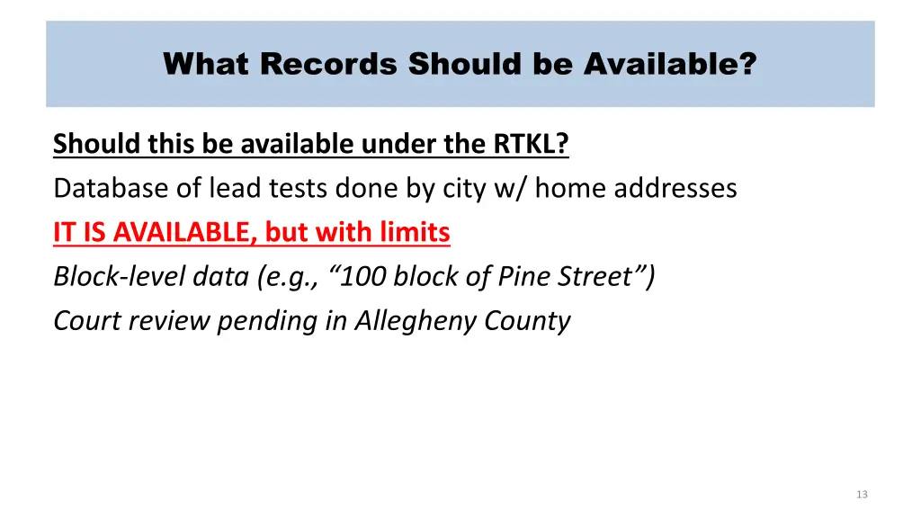 what records should be available 9