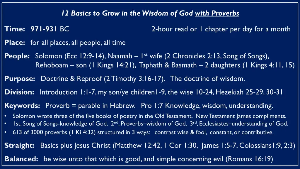 12 basics to grow in the wisdom of god with
