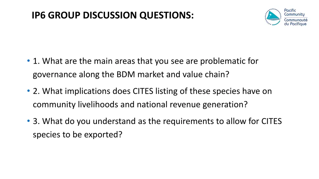 ip6 group discussion questions