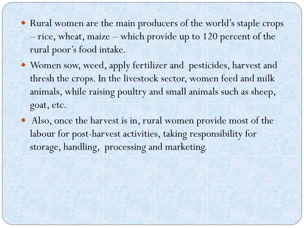 rural women are the main producers of the world