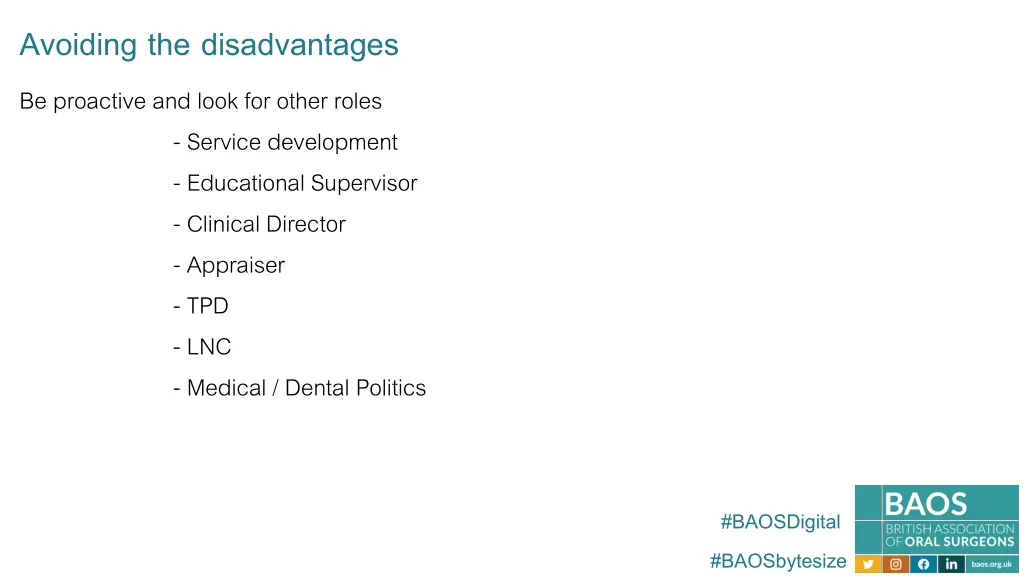 avoiding the disadvantages be proactive and look