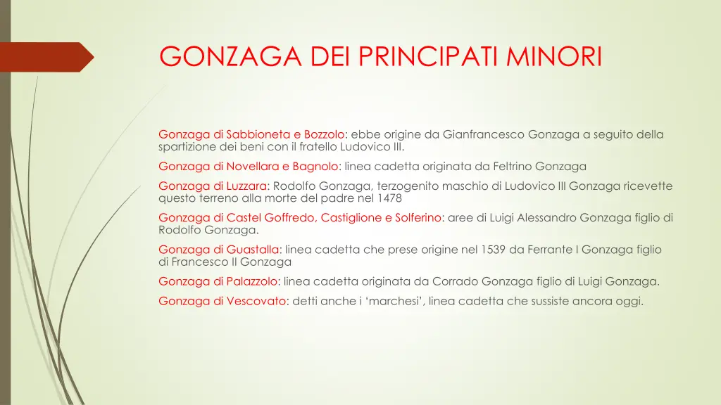 gonzaga dei principati minori