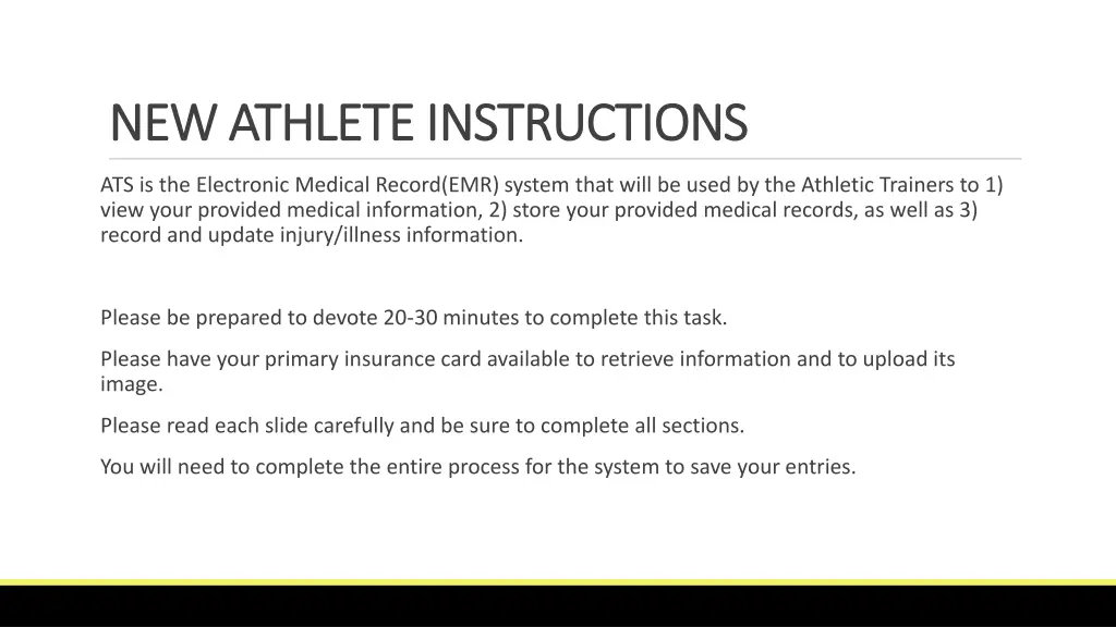 new athlete instructions new athlete instructions