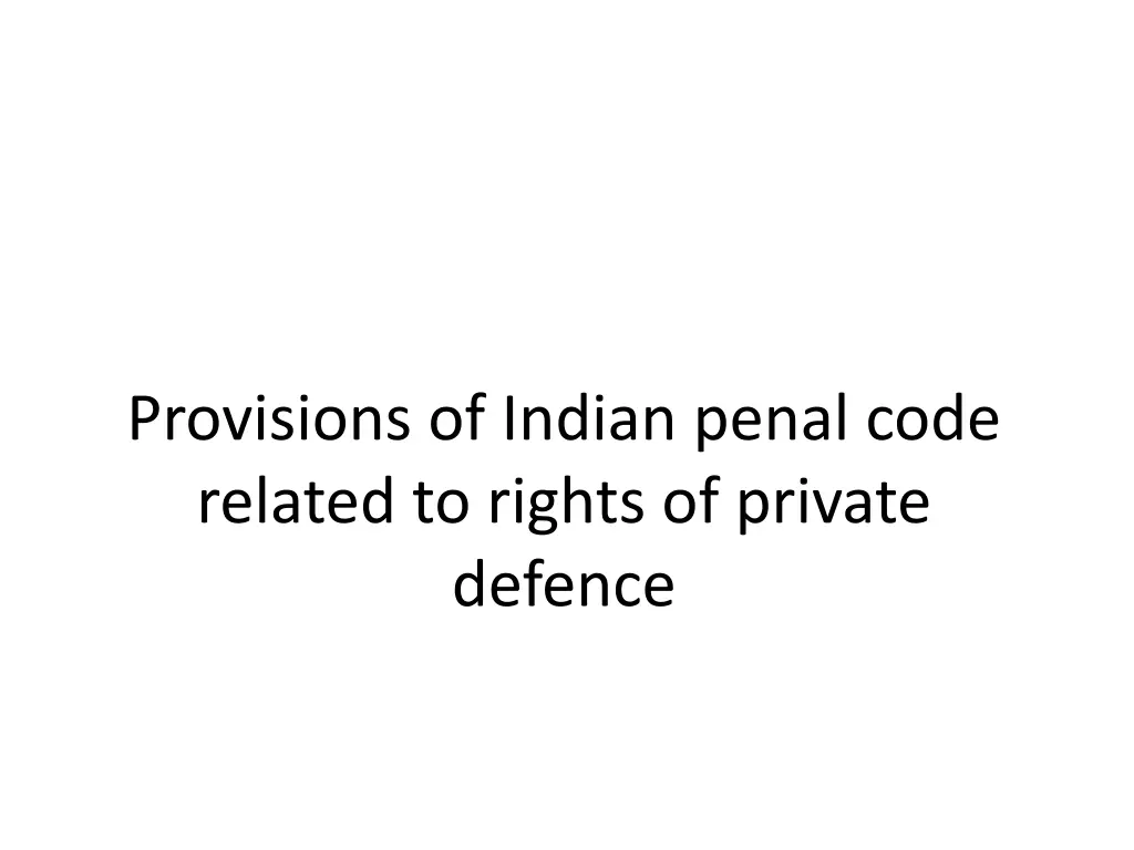 provisions of indian penal code related to rights