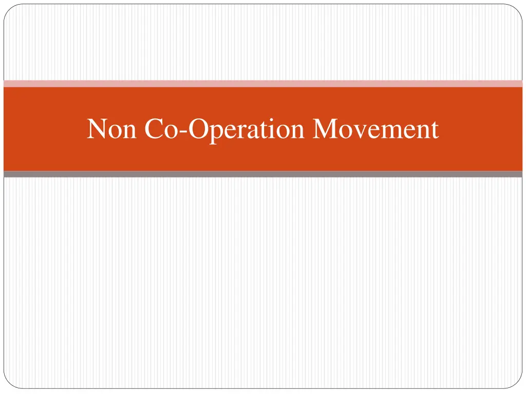non co operation movement
