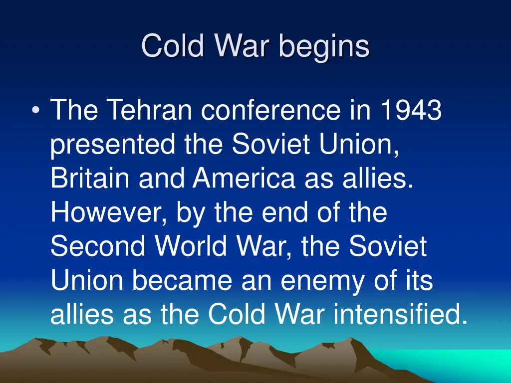 cold war begins