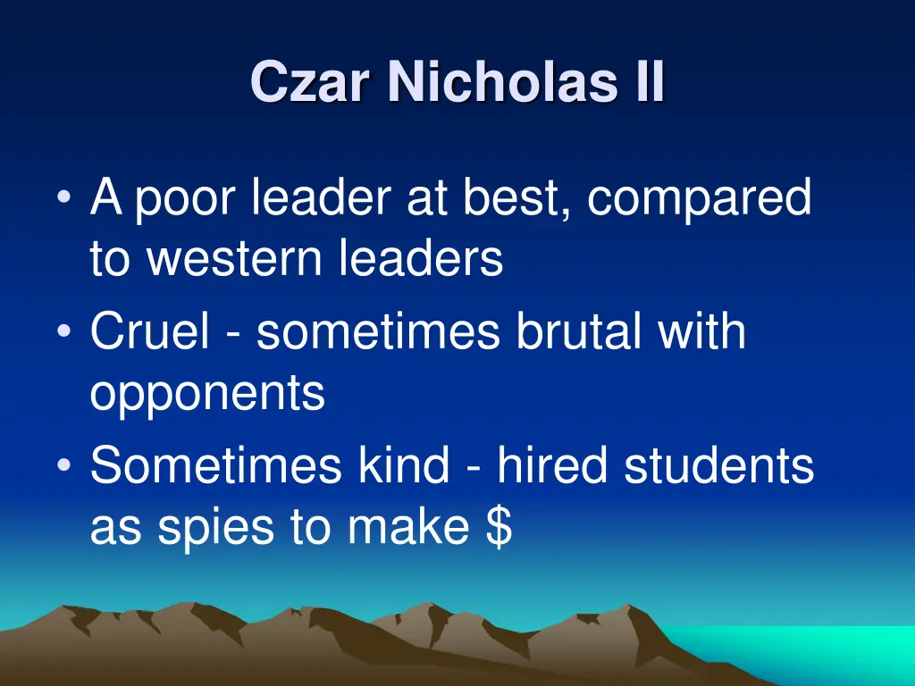 czar nicholas ii