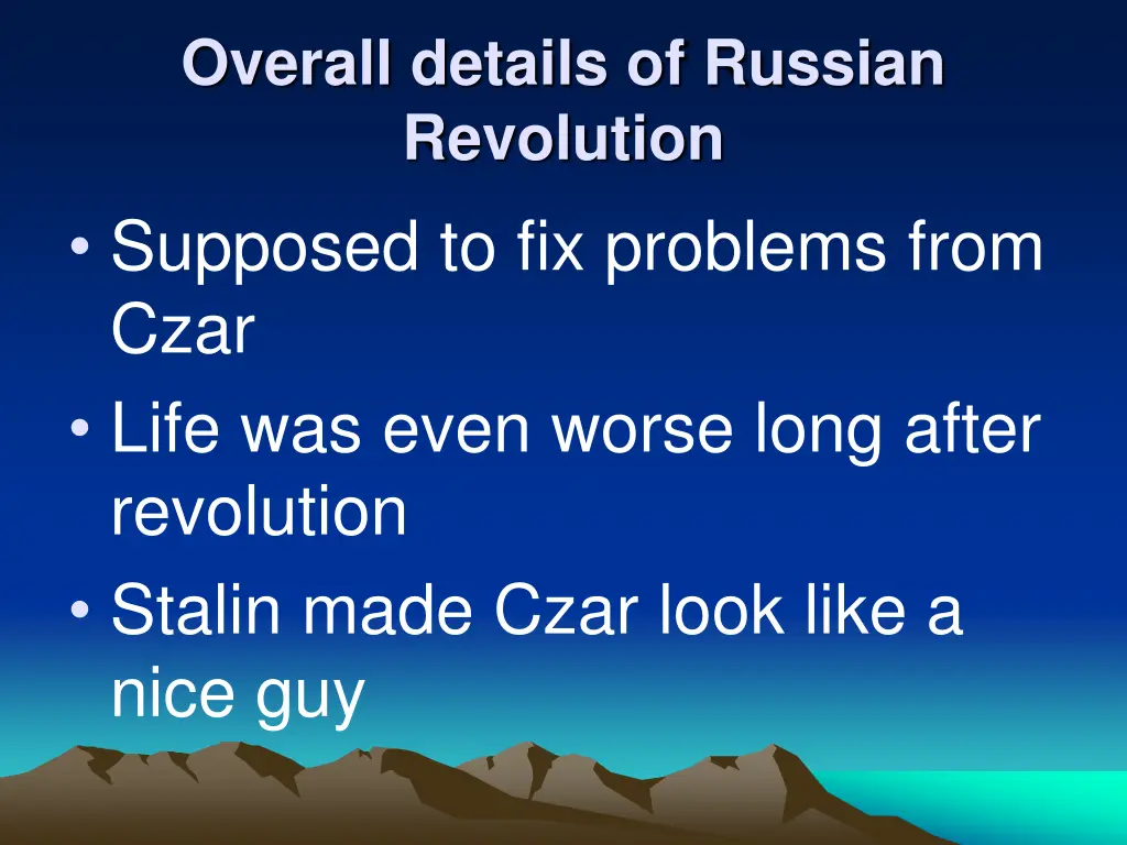 overall details of russian revolution supposed
