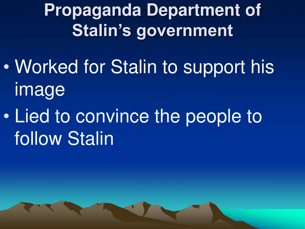 propaganda department of stalin s government