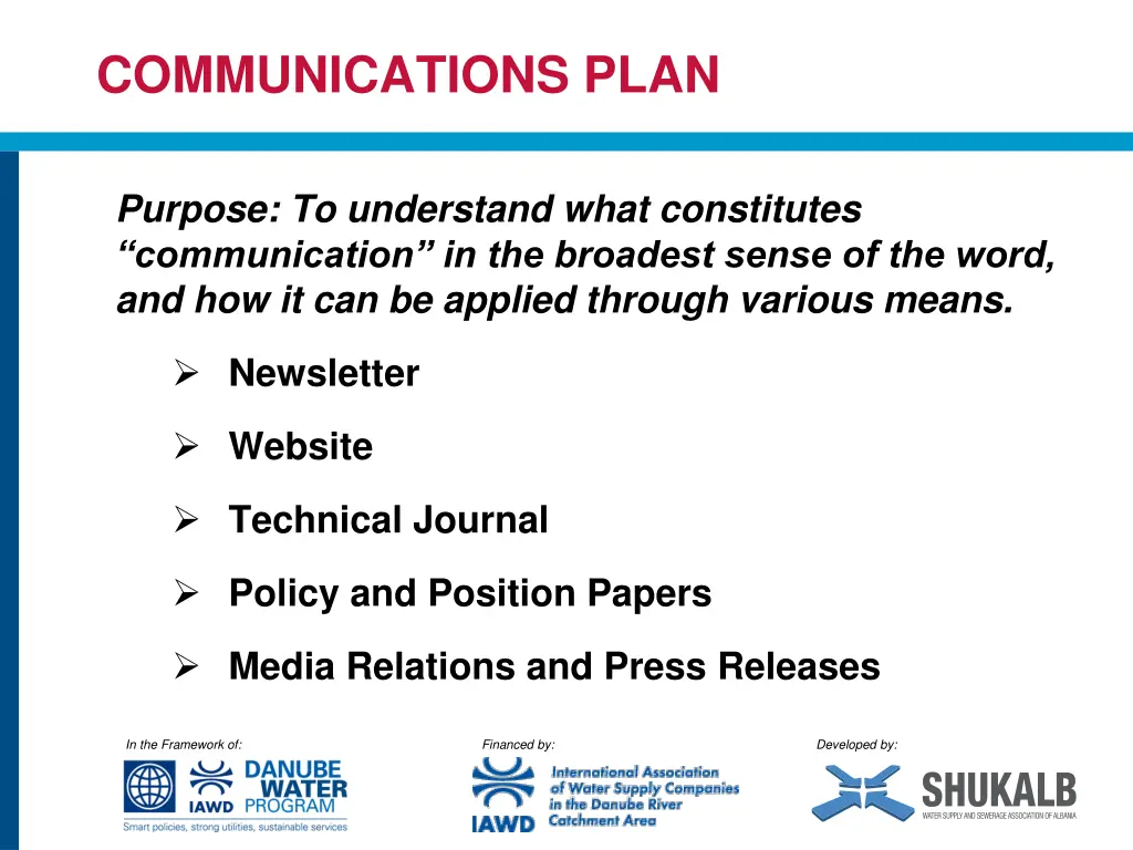 communications plan