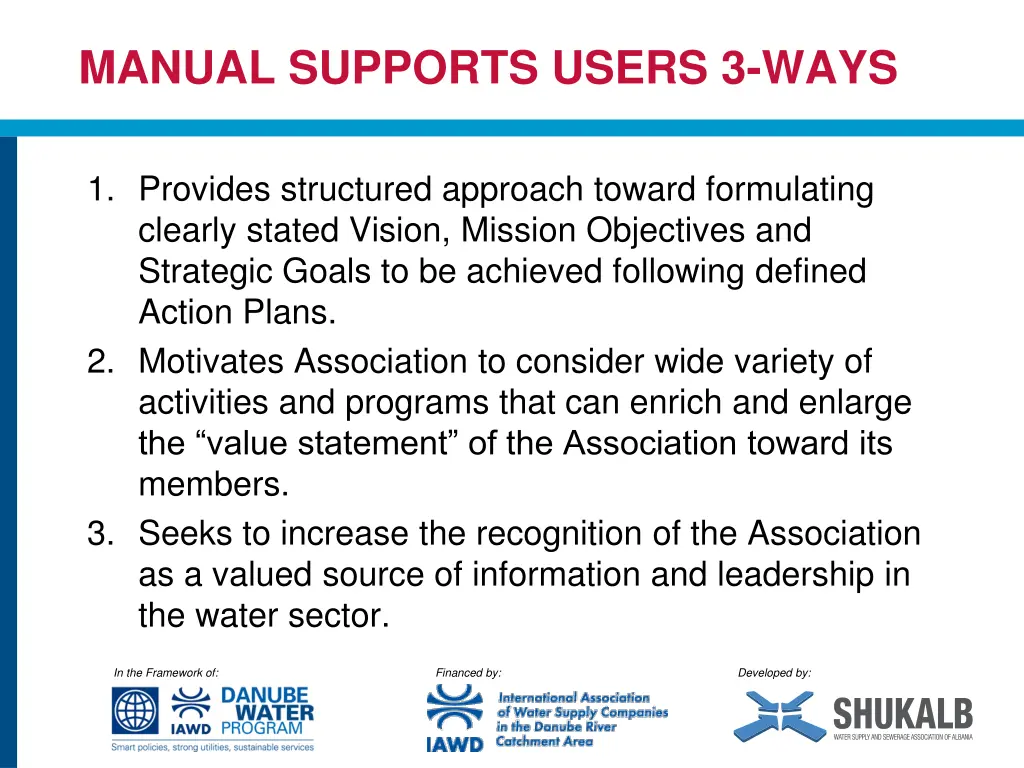 manual supports users 3 ways