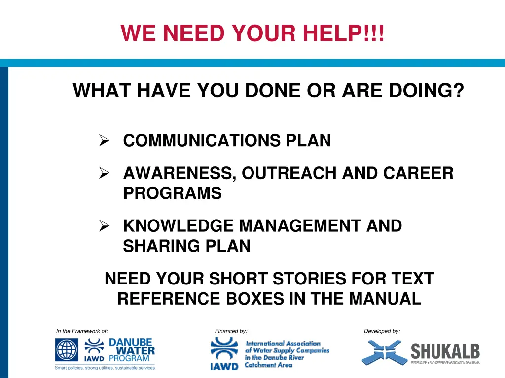 we need your help