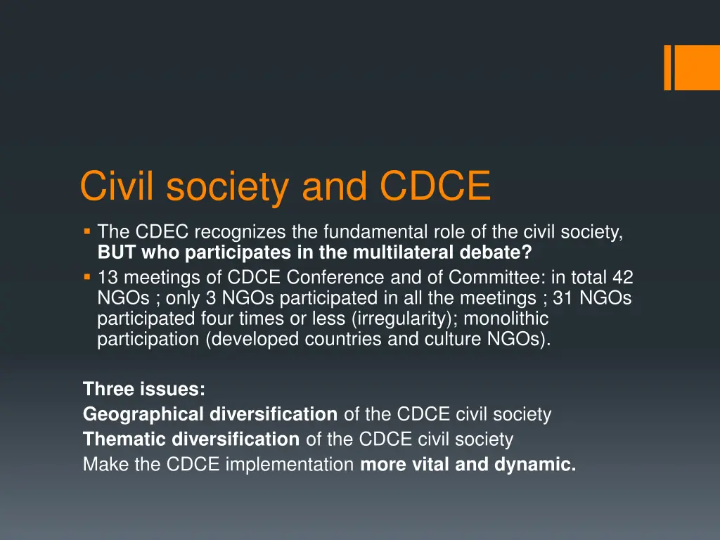 civil society and cdce