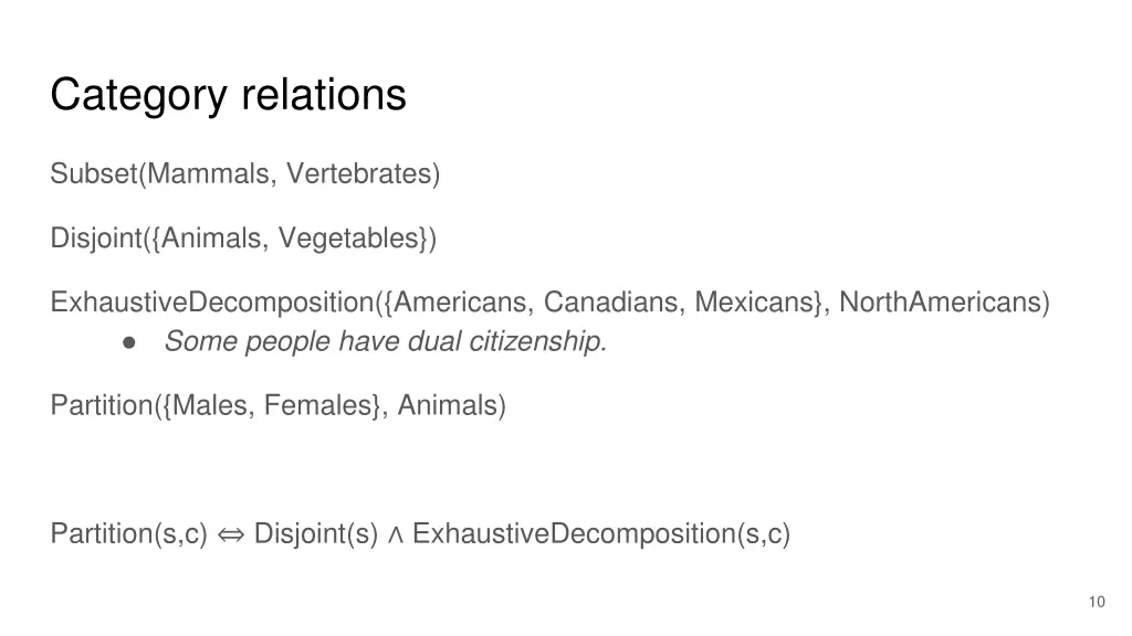 category relations
