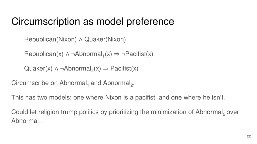 circumscription as model preference