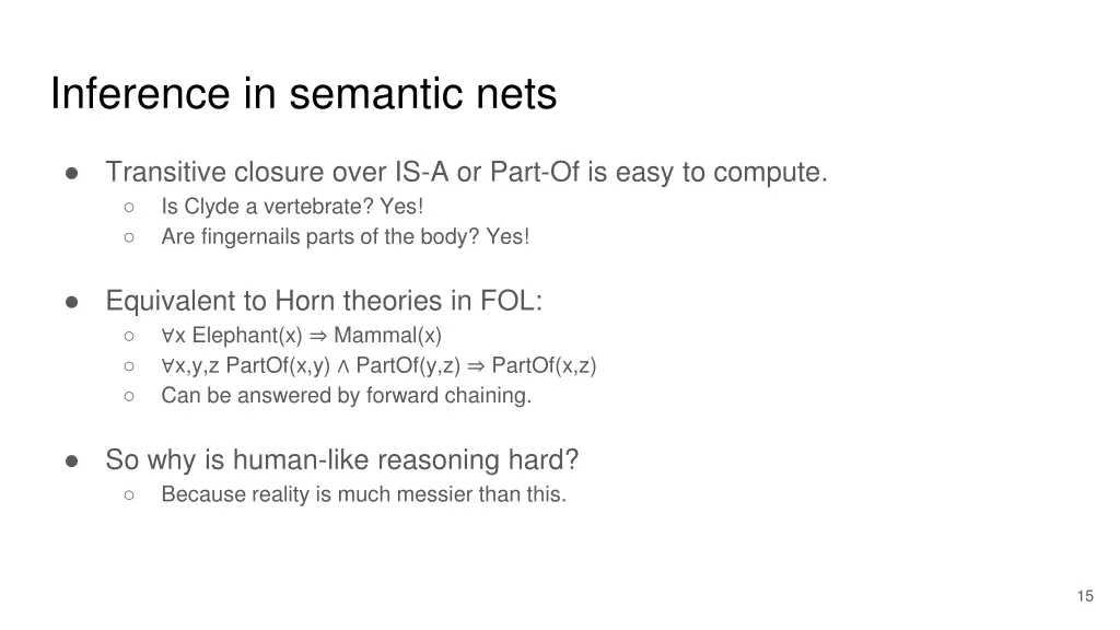 inference in semantic nets