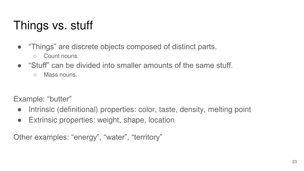 things vs stuff