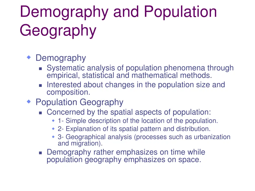 demography and population geography