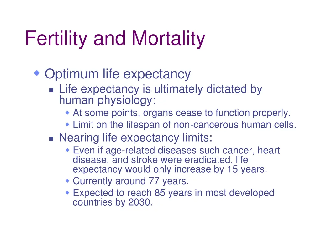 fertility and mortality 2
