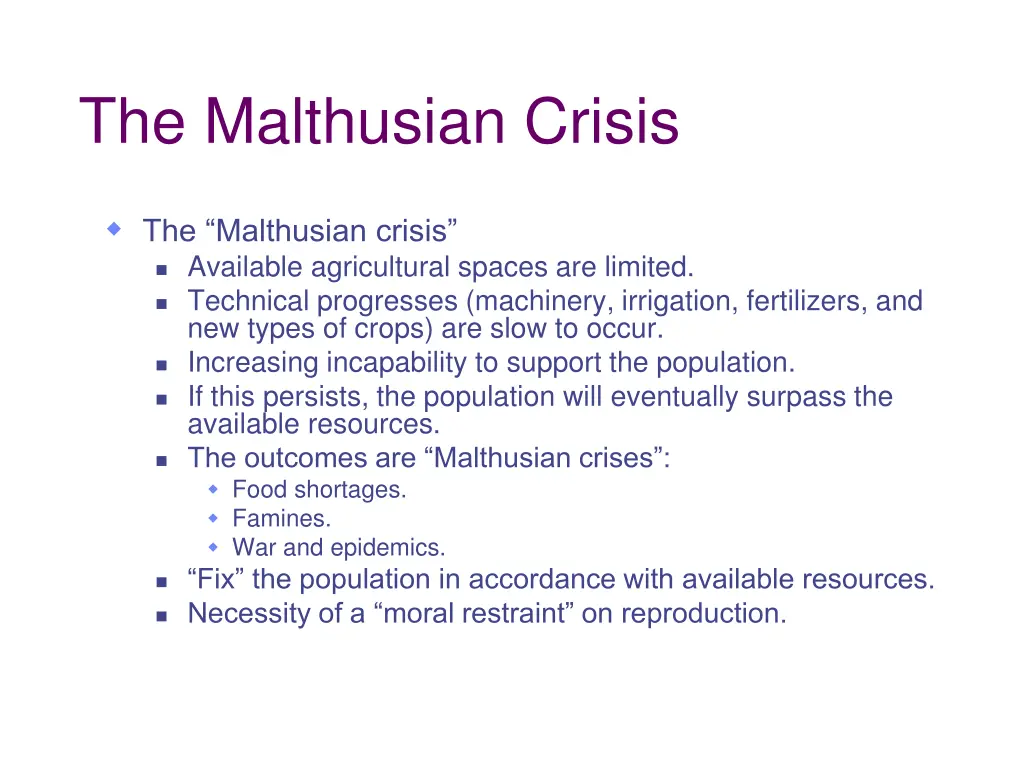 the malthusian crisis