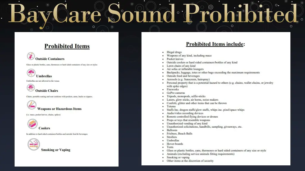 baycare sound prohibited