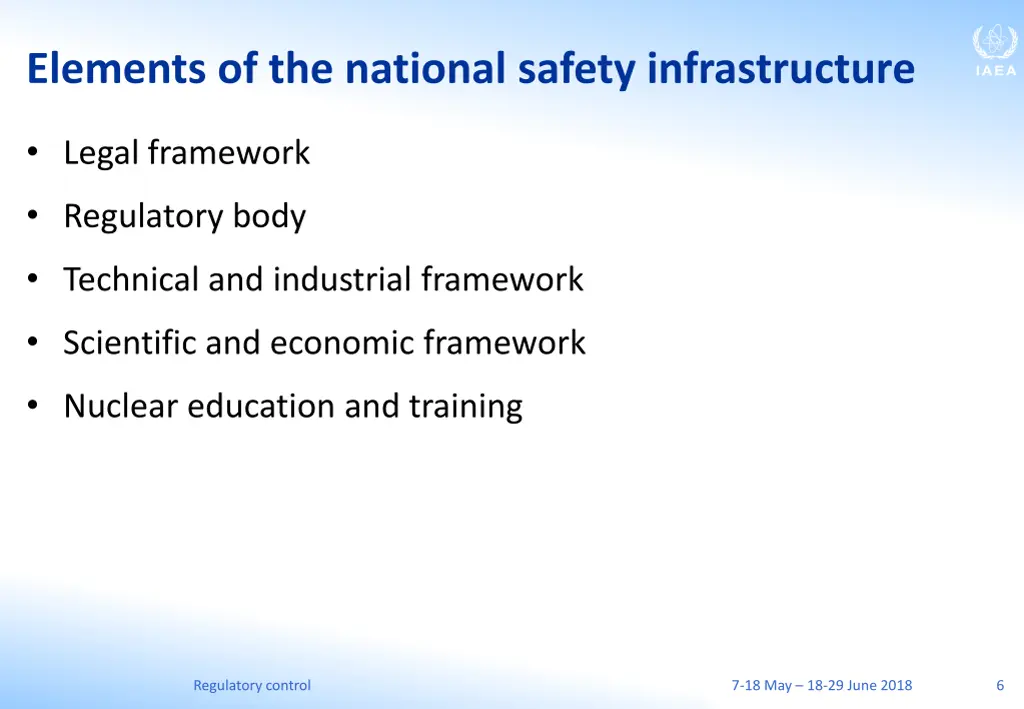 elements of the national safety infrastructure