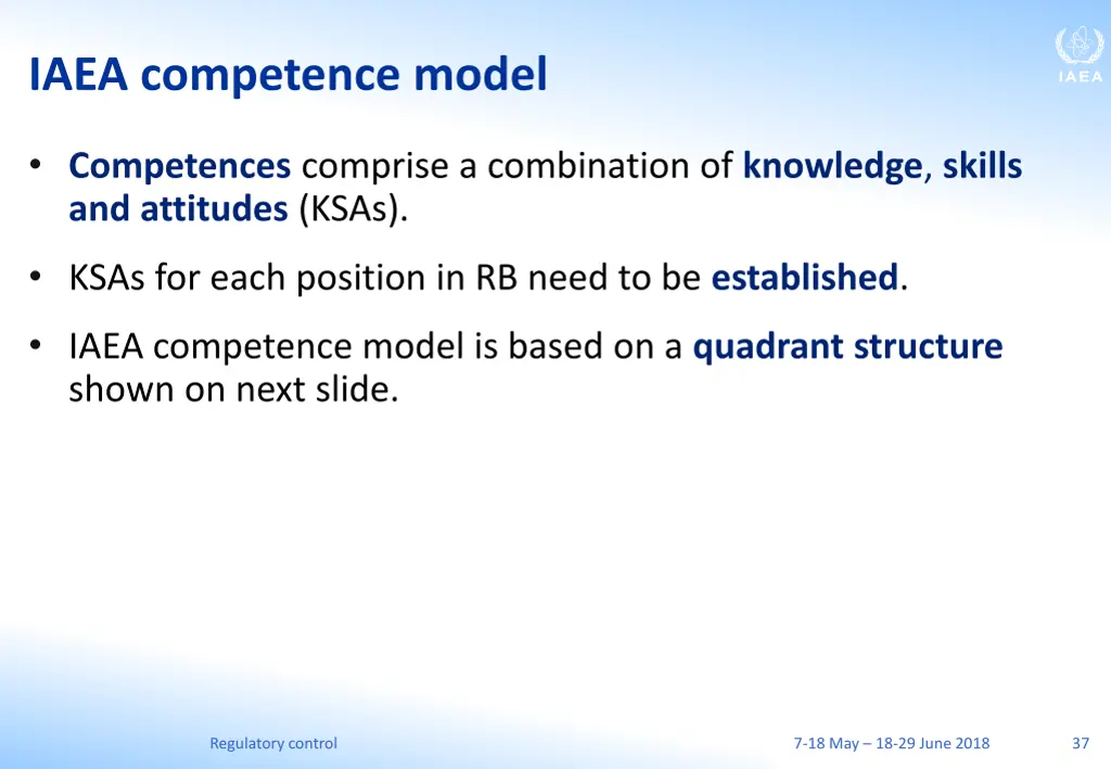 iaea competence model