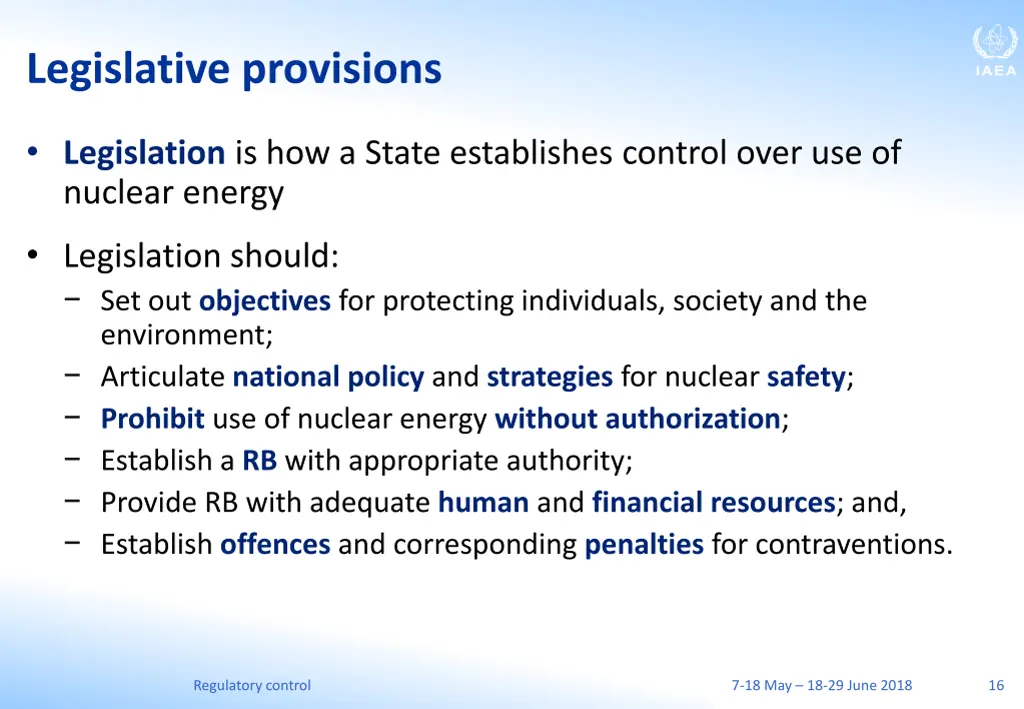 legislative provisions