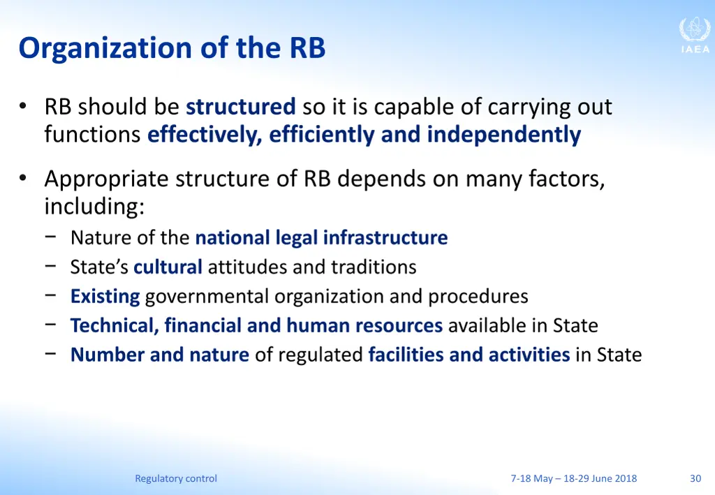organization of the rb