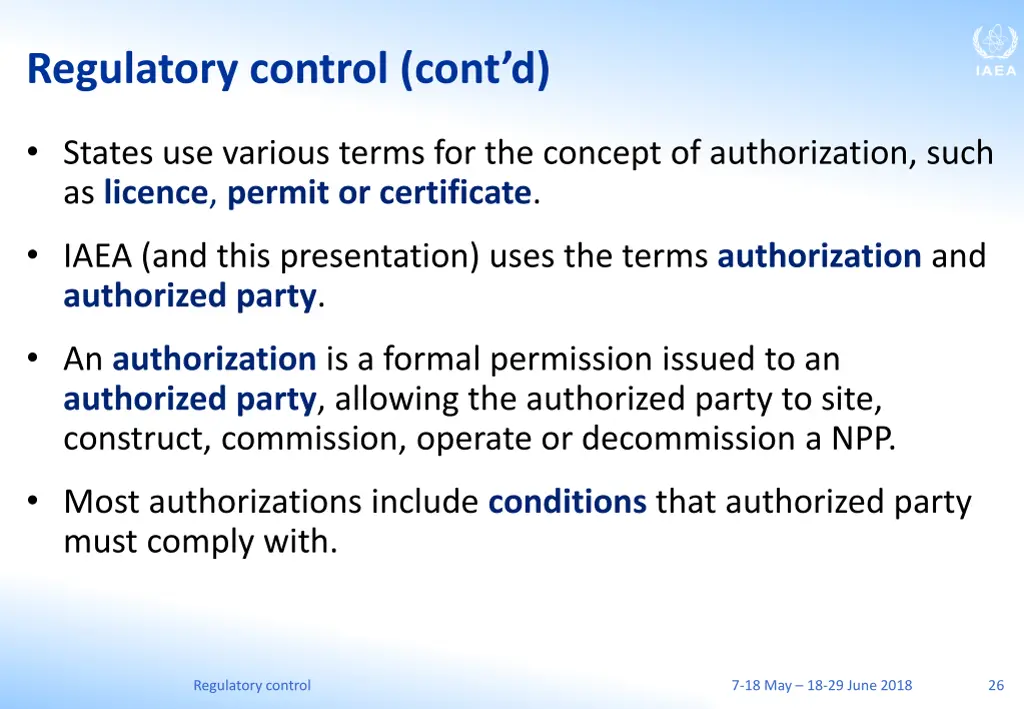 regulatory control cont d