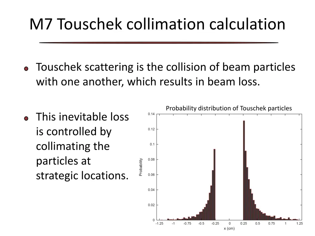 m7 touschek collimation calculation