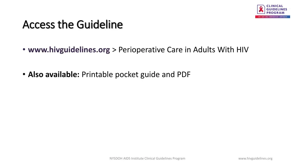 access the guideline access the guideline