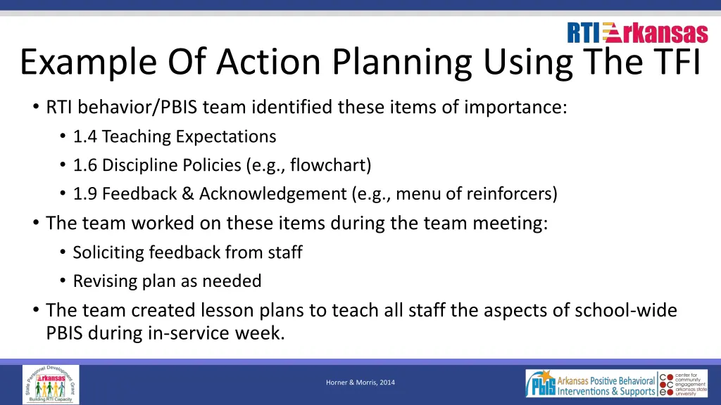 example of action planning using
