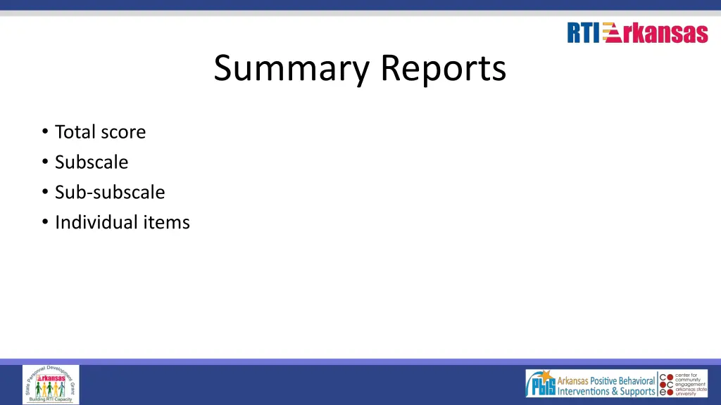 summary reports