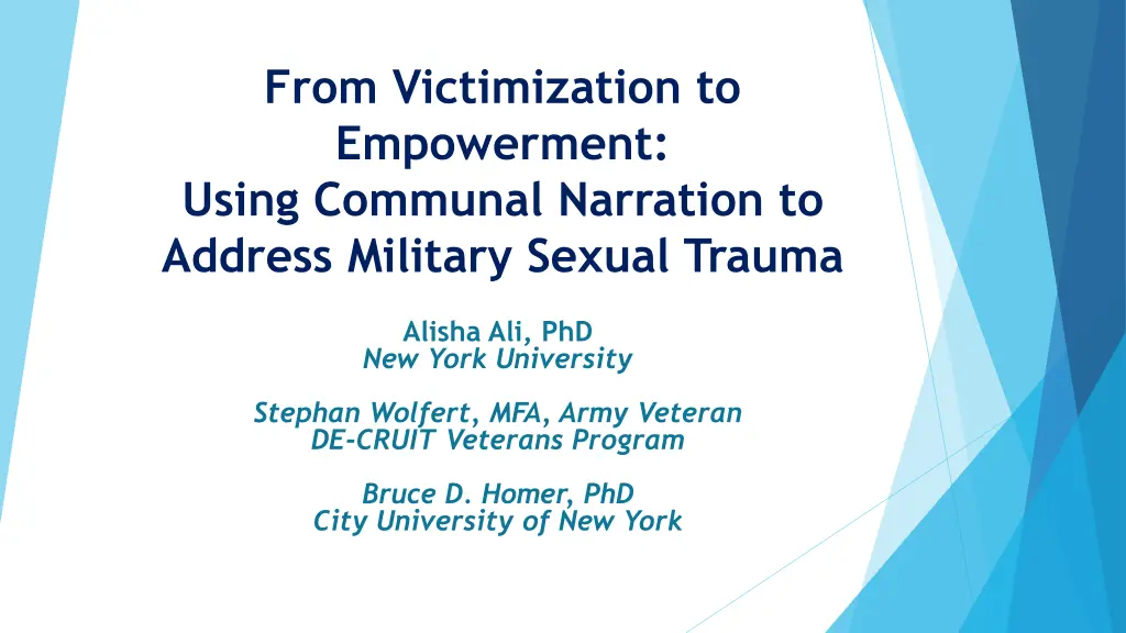 from victimization to empowerment using communal