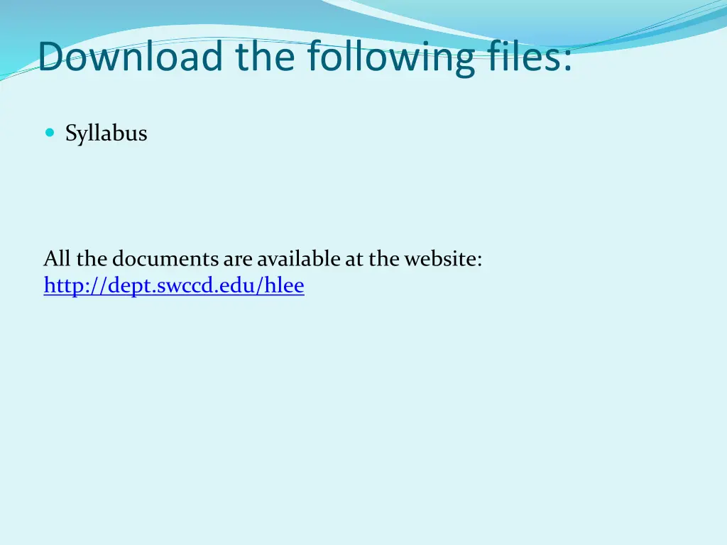 download the following files