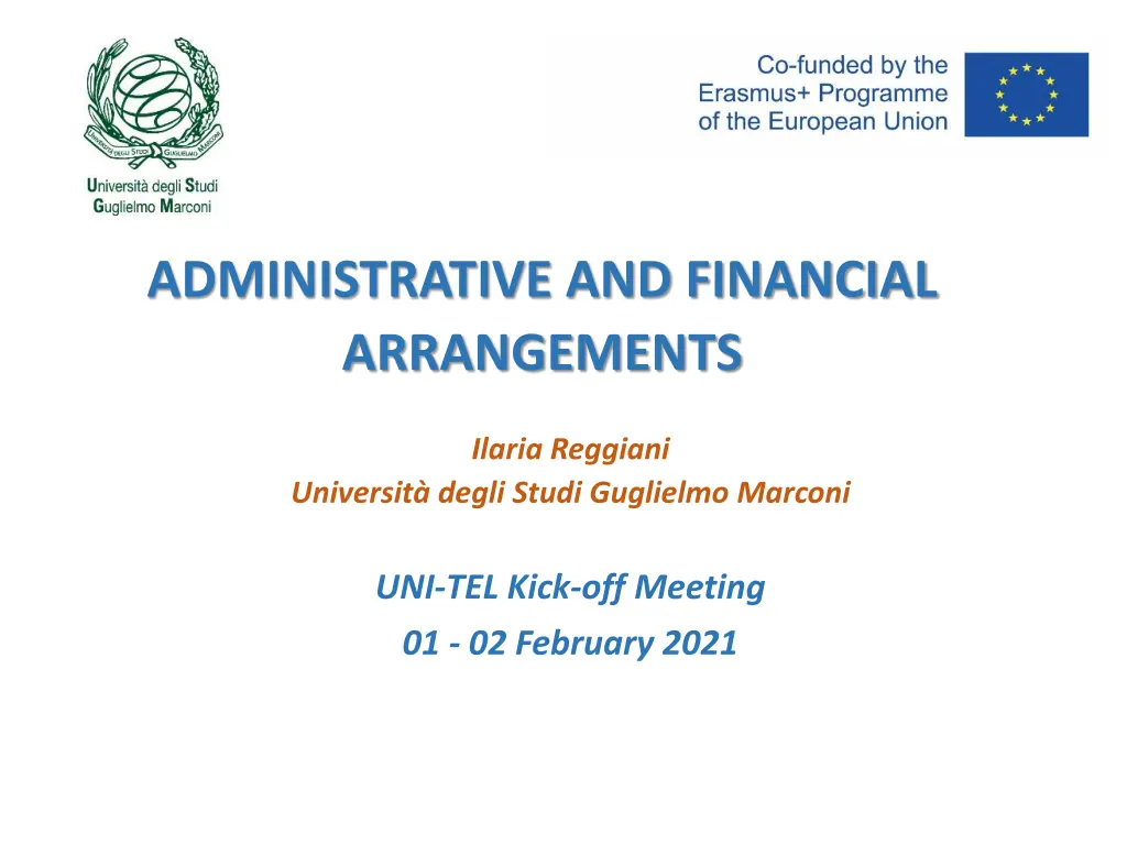 administrative and financial arrangements
