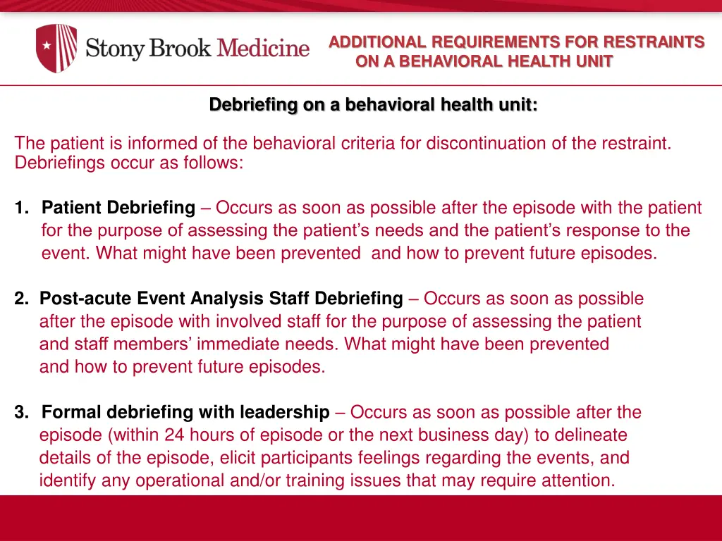 additional requirements for restraints 1
