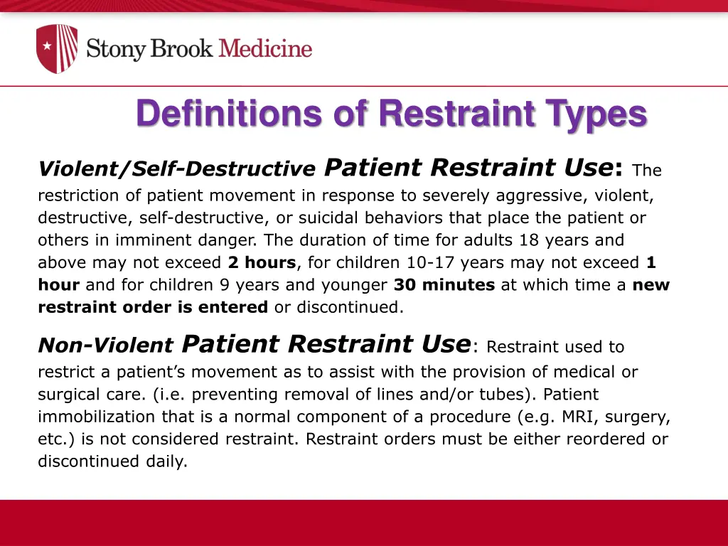 definitions of restraint types