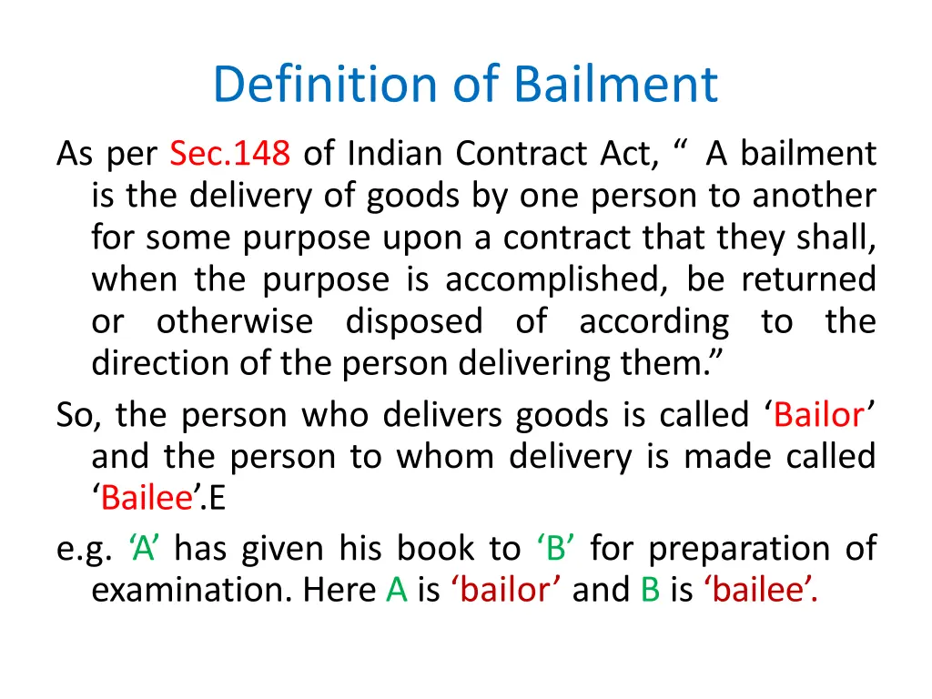 definition of bailment