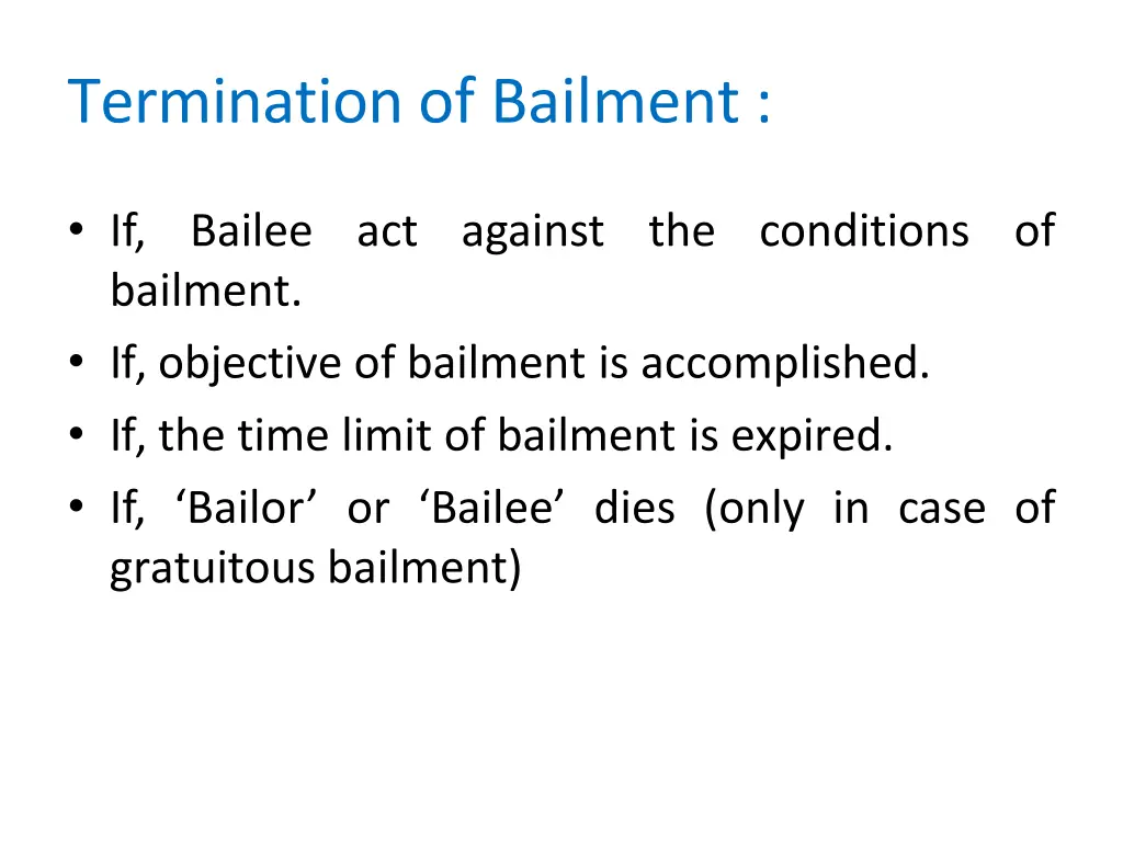 termination of bailment