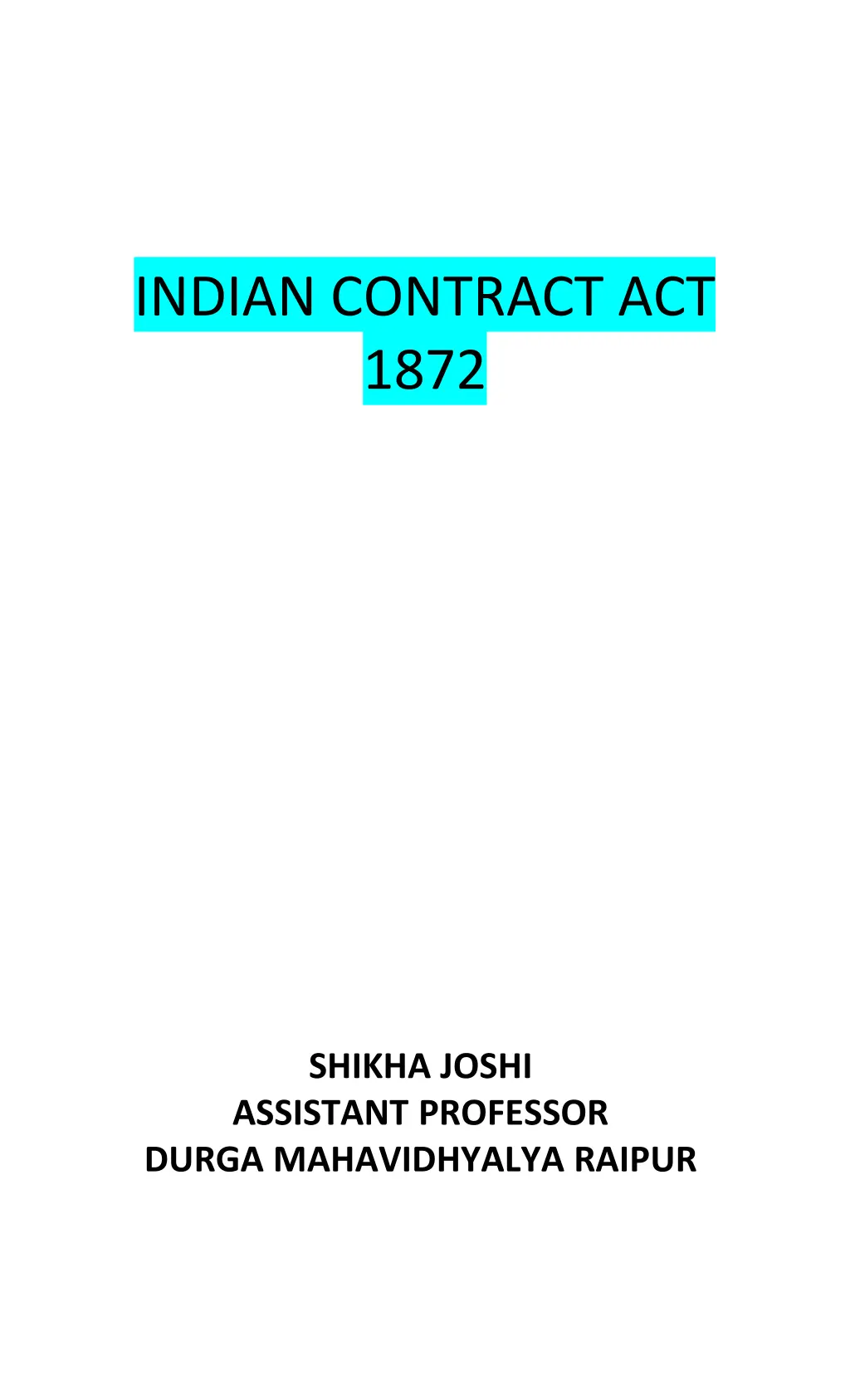 indian contract act 1872