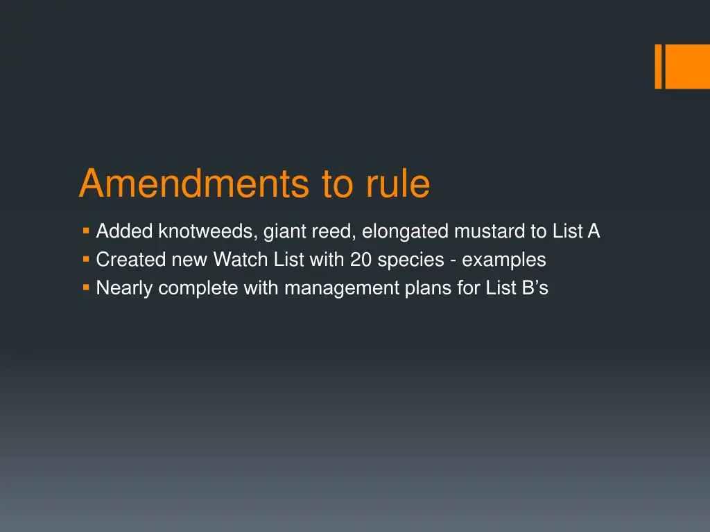 amendments to rule