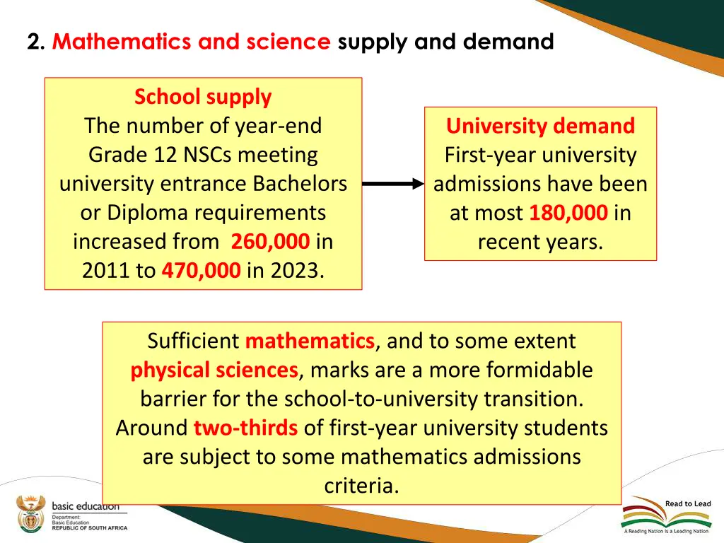 2 mathematics and science supply and demand