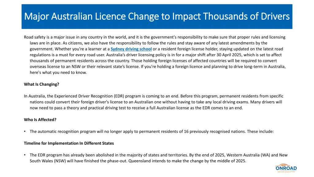 major australian major australian licence 1
