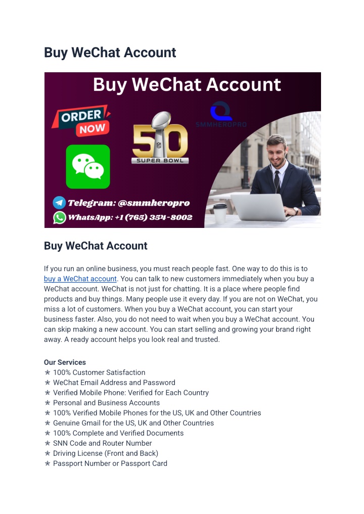 buy wechat account