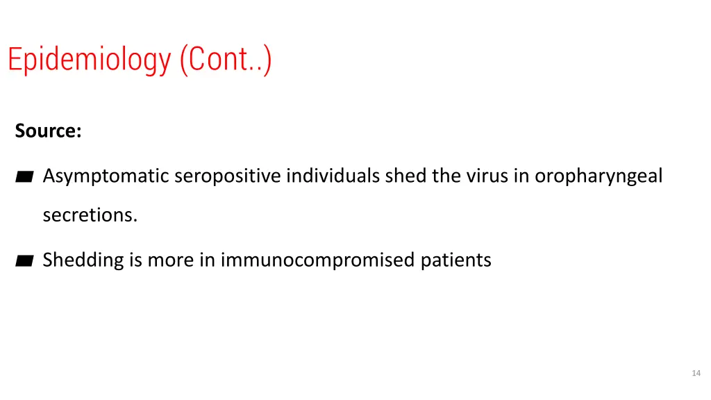 epidemiology cont