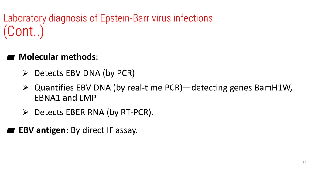 laboratory diagnosis of epstein barr virus 1