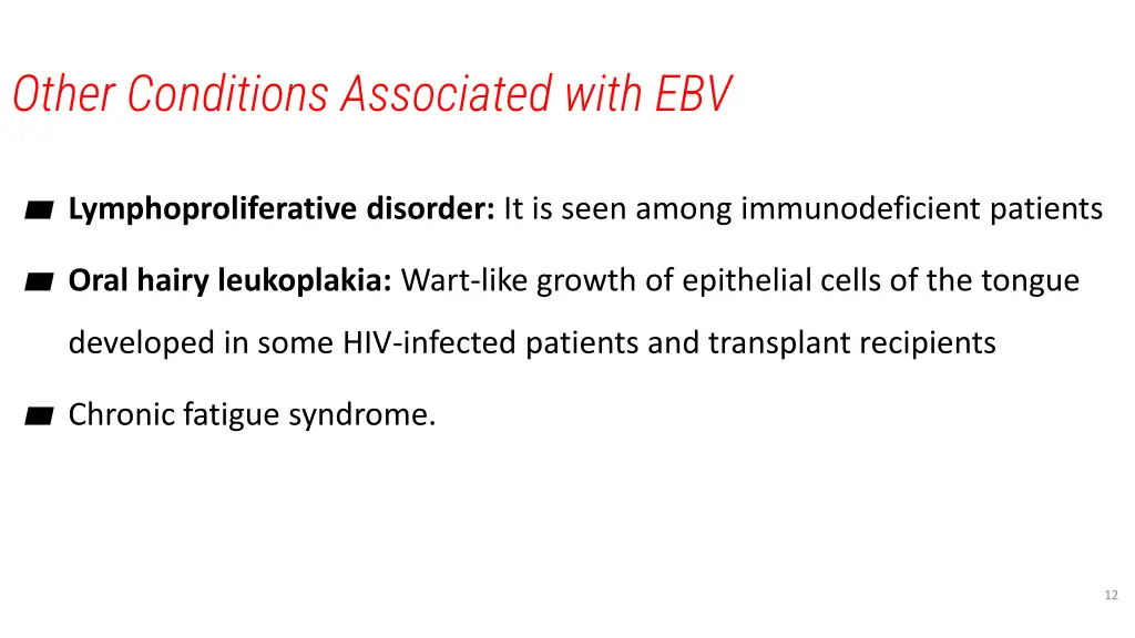 other conditions associated with ebv