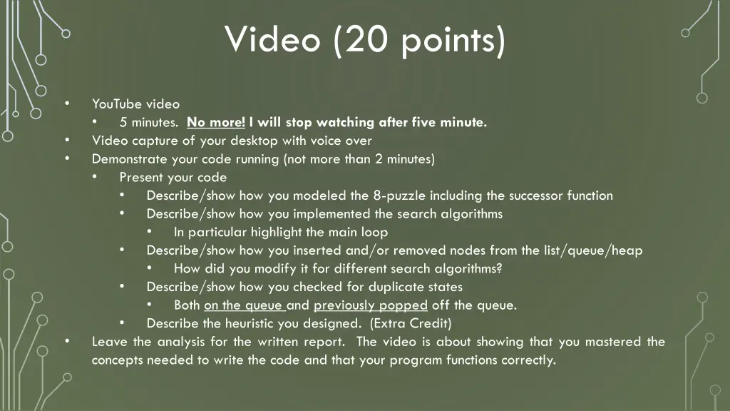 video 20 points